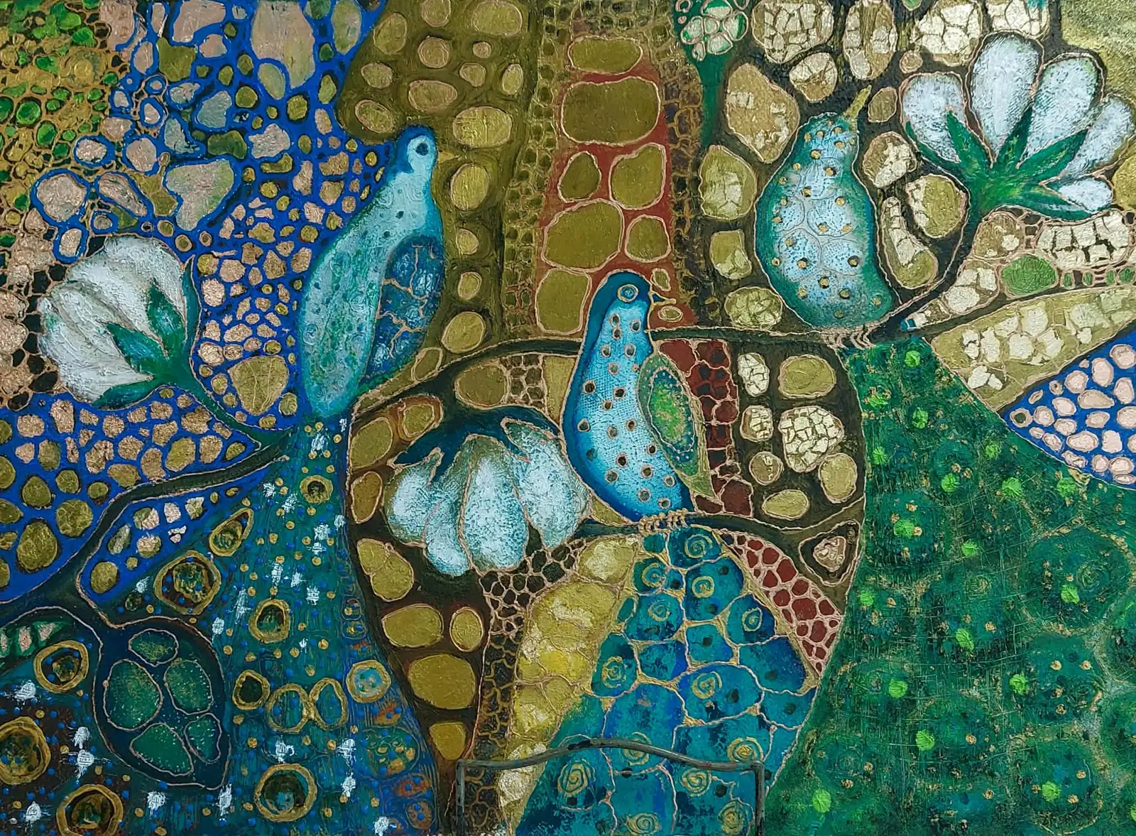 Birds in the Blue Garden