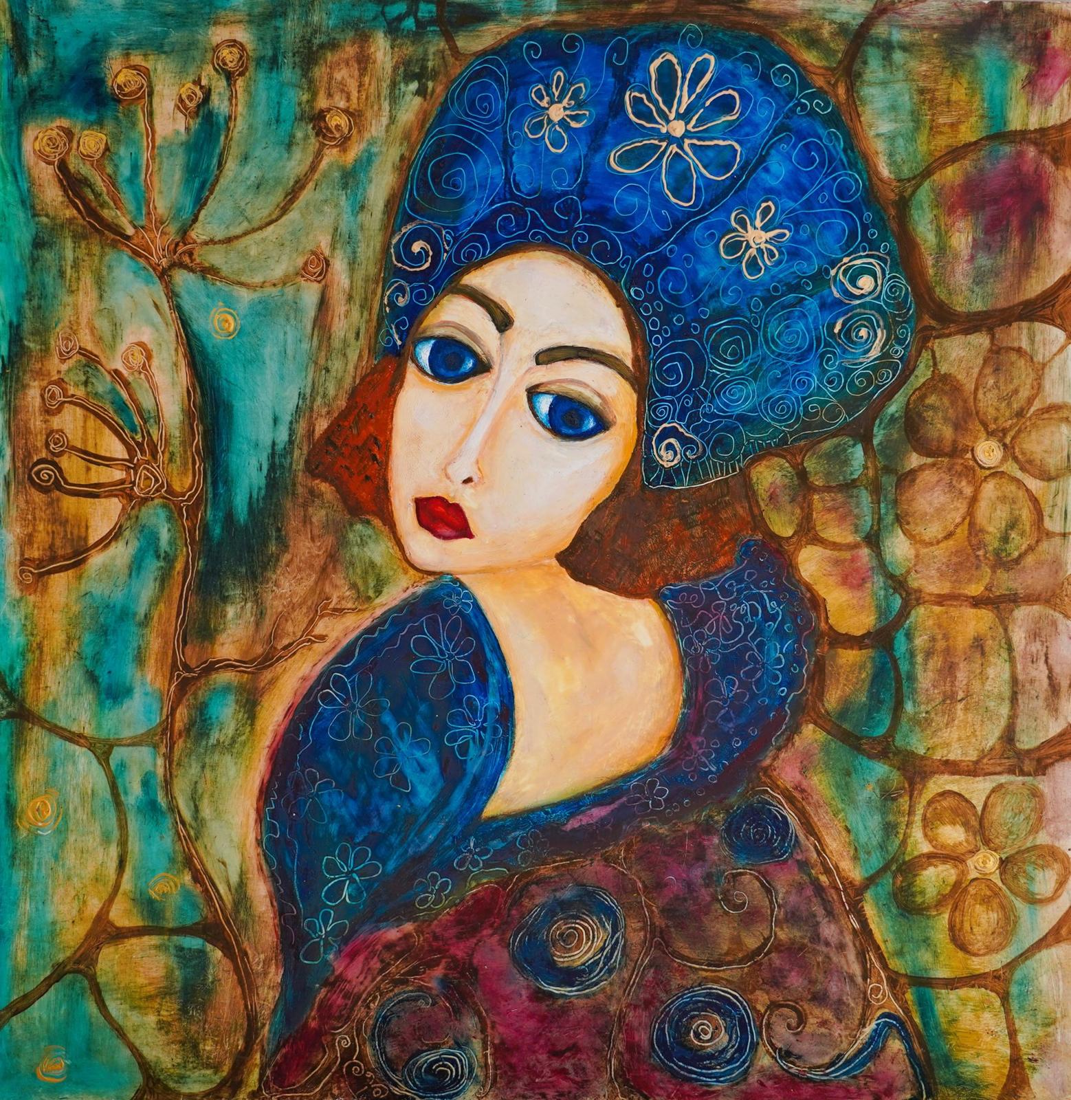 Lady in a Blue Hat