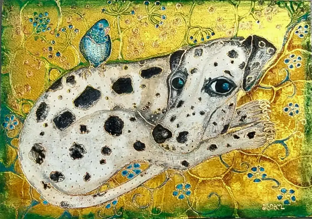 Leopard and Bird