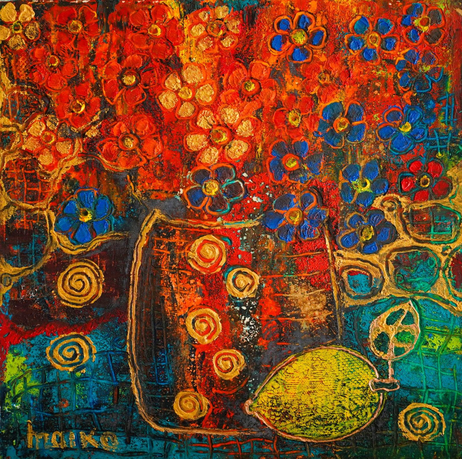 Red Bouquet with Lemon