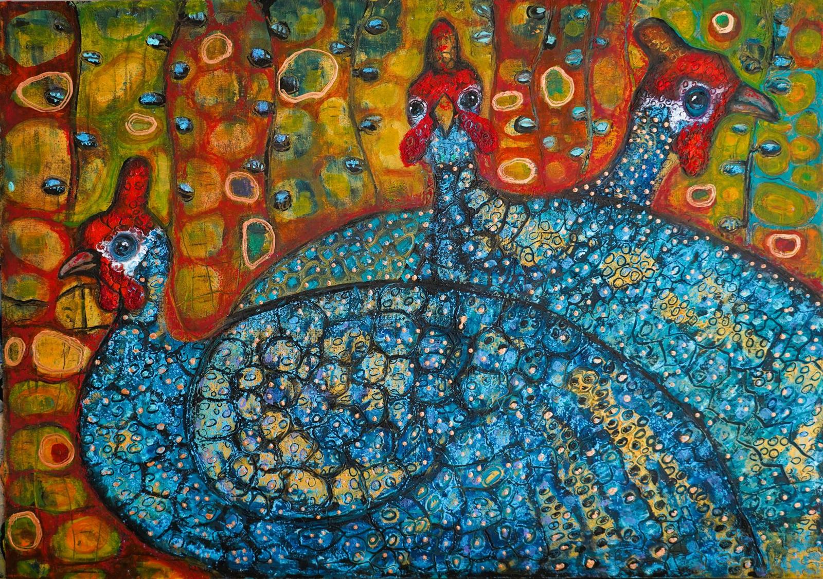 Three Guinea Fowl