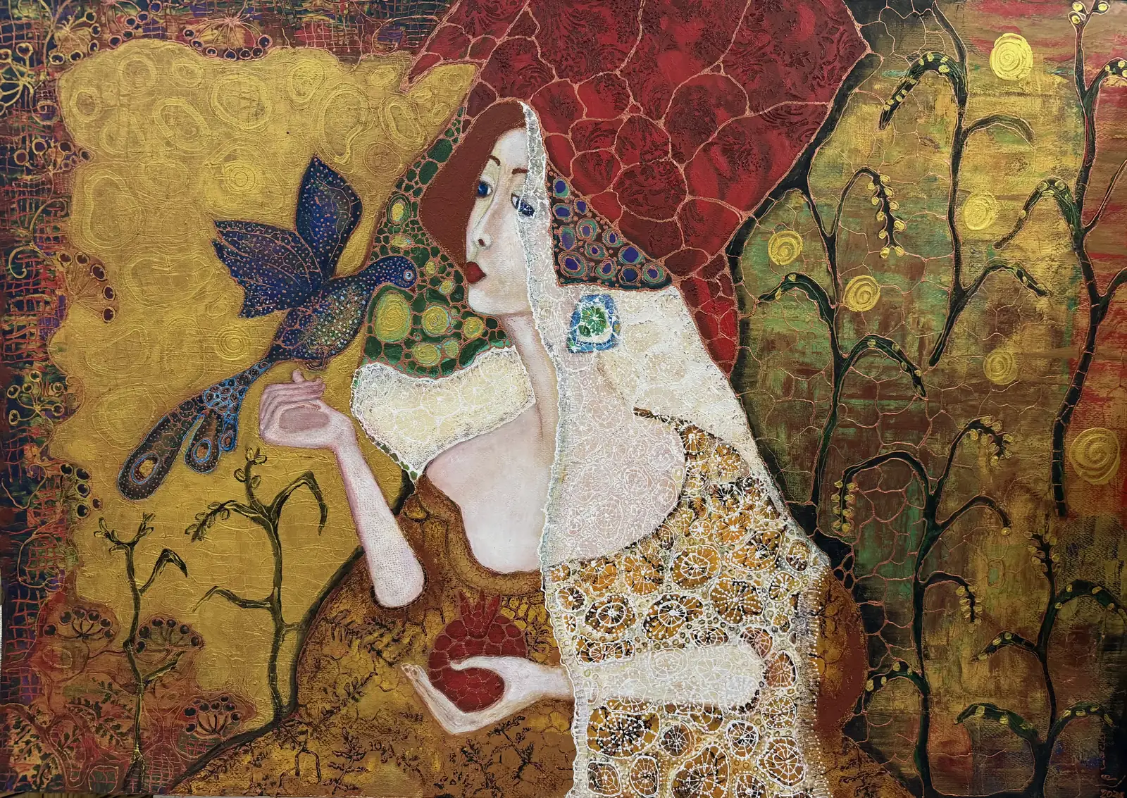 Woman with a Blue Bird